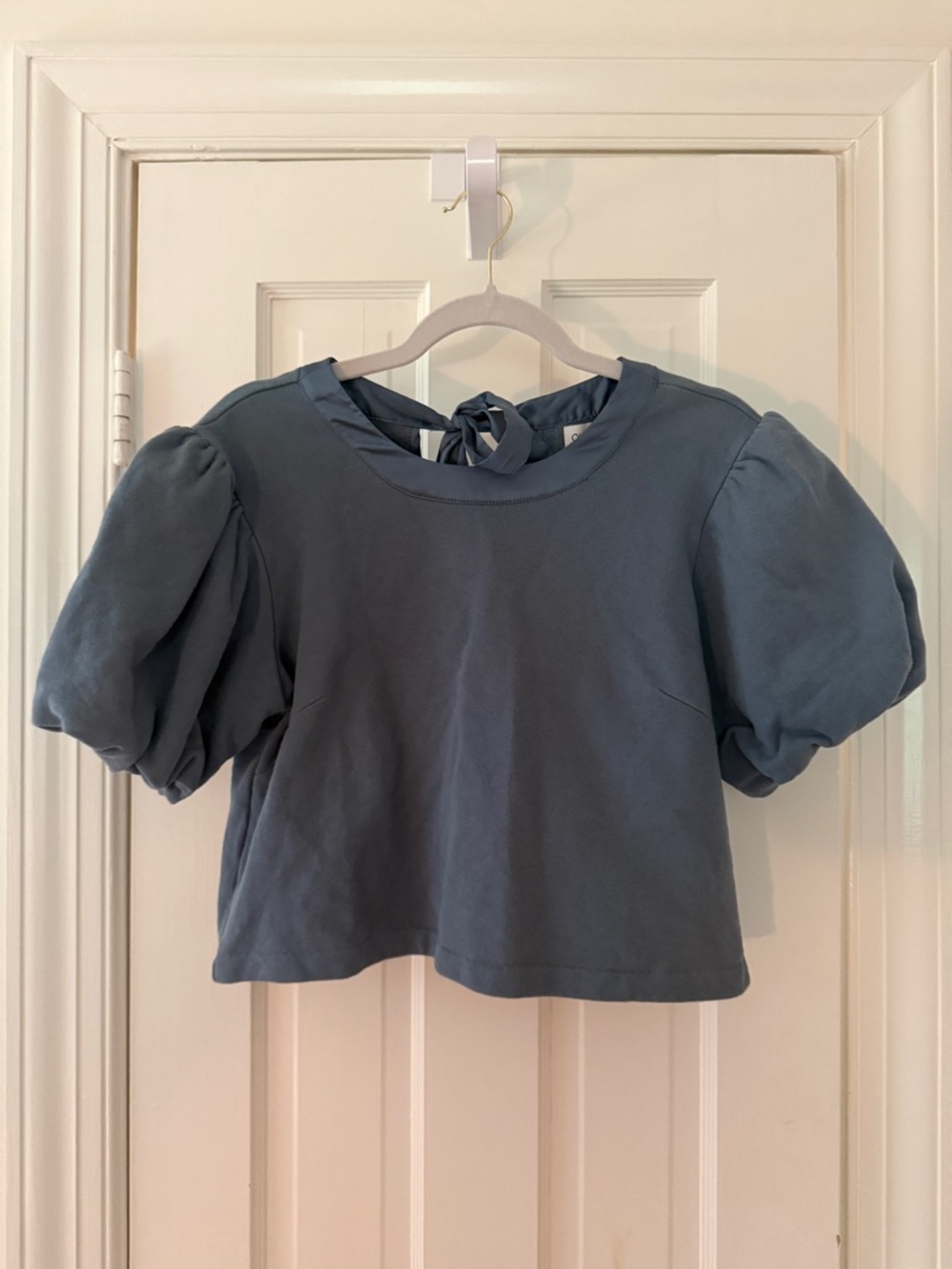 Olivia James Cropped Heavyweight top with Satin Tie in back | Small